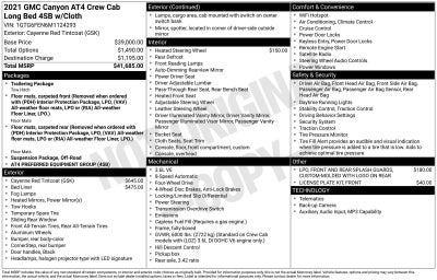 2021 GMC Canyon AT4 - Cloth