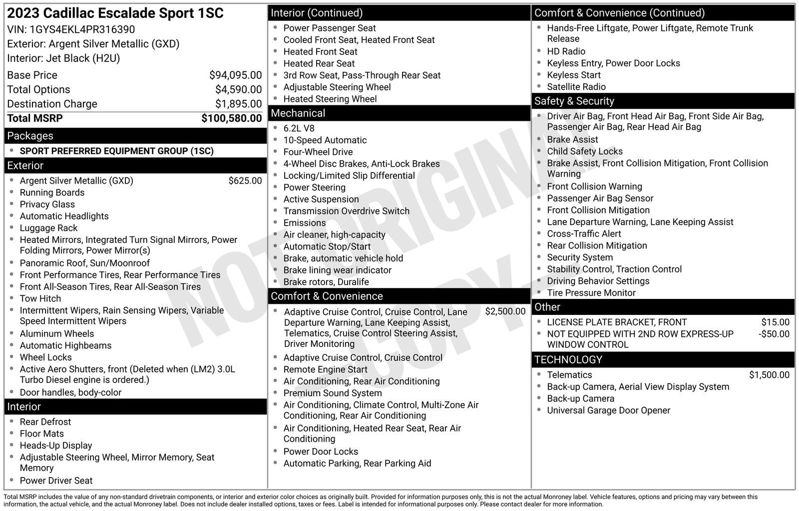 2023 Cadillac Escalade Sport